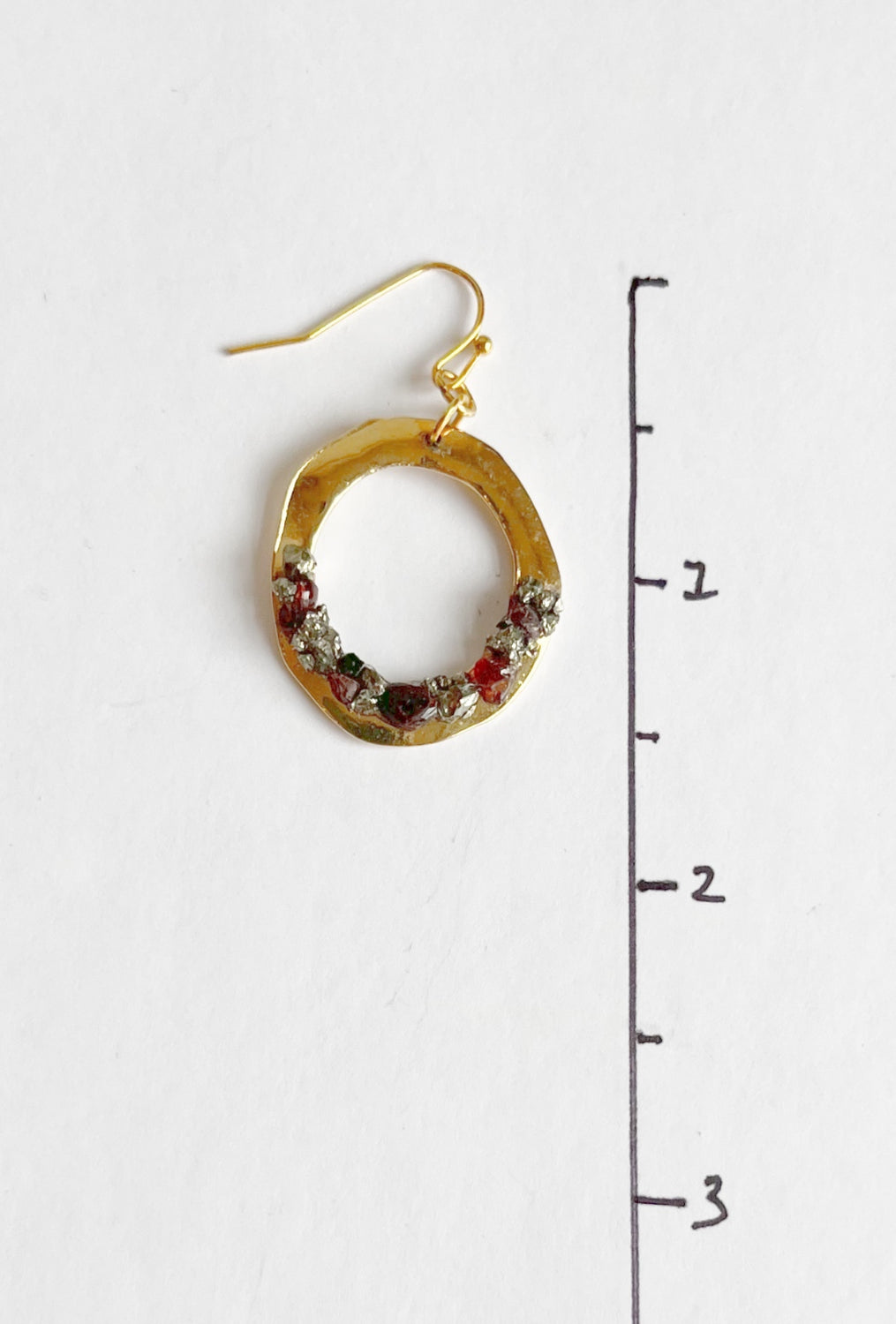Pyrite And Garnet Hoop Earrings