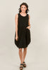 Linen Inset Bubble Dress, Black