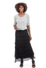 Silk Maxi Ruffle Skirt, Black