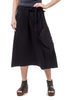 Drape Pocket Side-Tie Skirt, Black