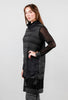 Flap Pocket Shimmer-Stripe Dress, Black