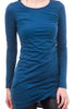L/S Side Ruched Tunic, Teal