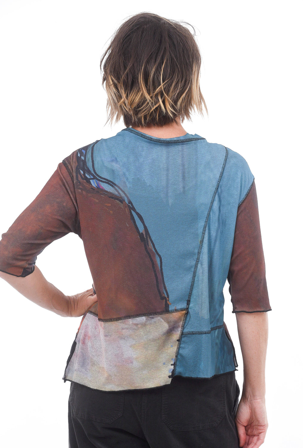 Earth Asym Top, Rust/Turquoise
