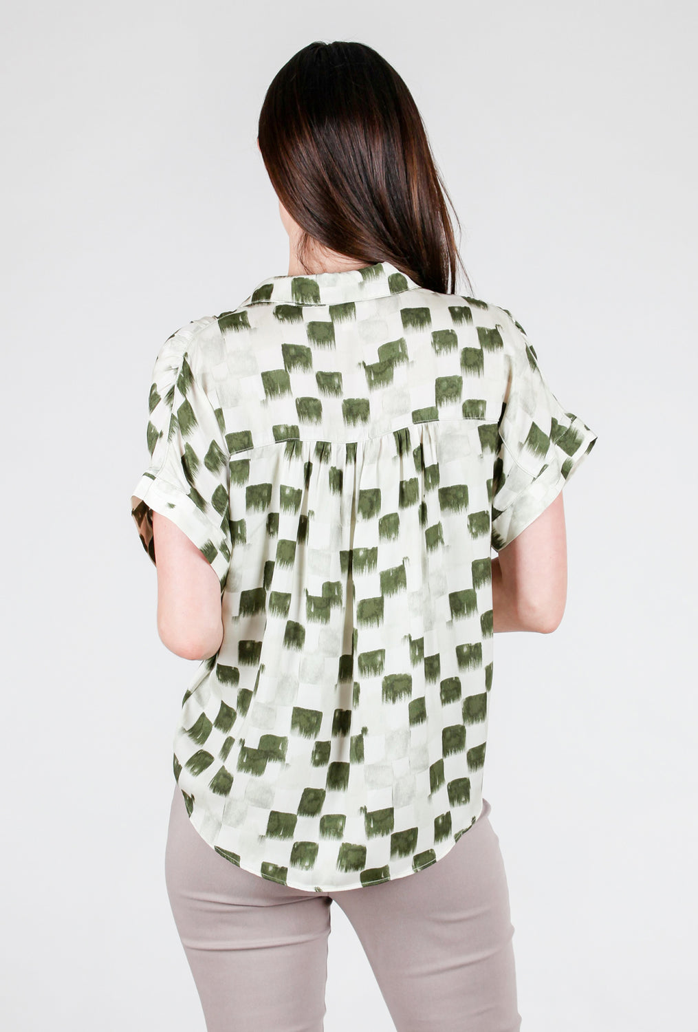 Painterly Checker Shirt, Foliage