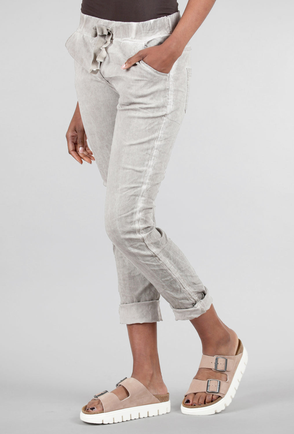 Side Ribbon Joggers, Taupe