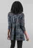 Fleece Print Collar Jacket, Gray
