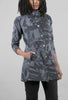 Fleece Print Collar Jacket, Gray