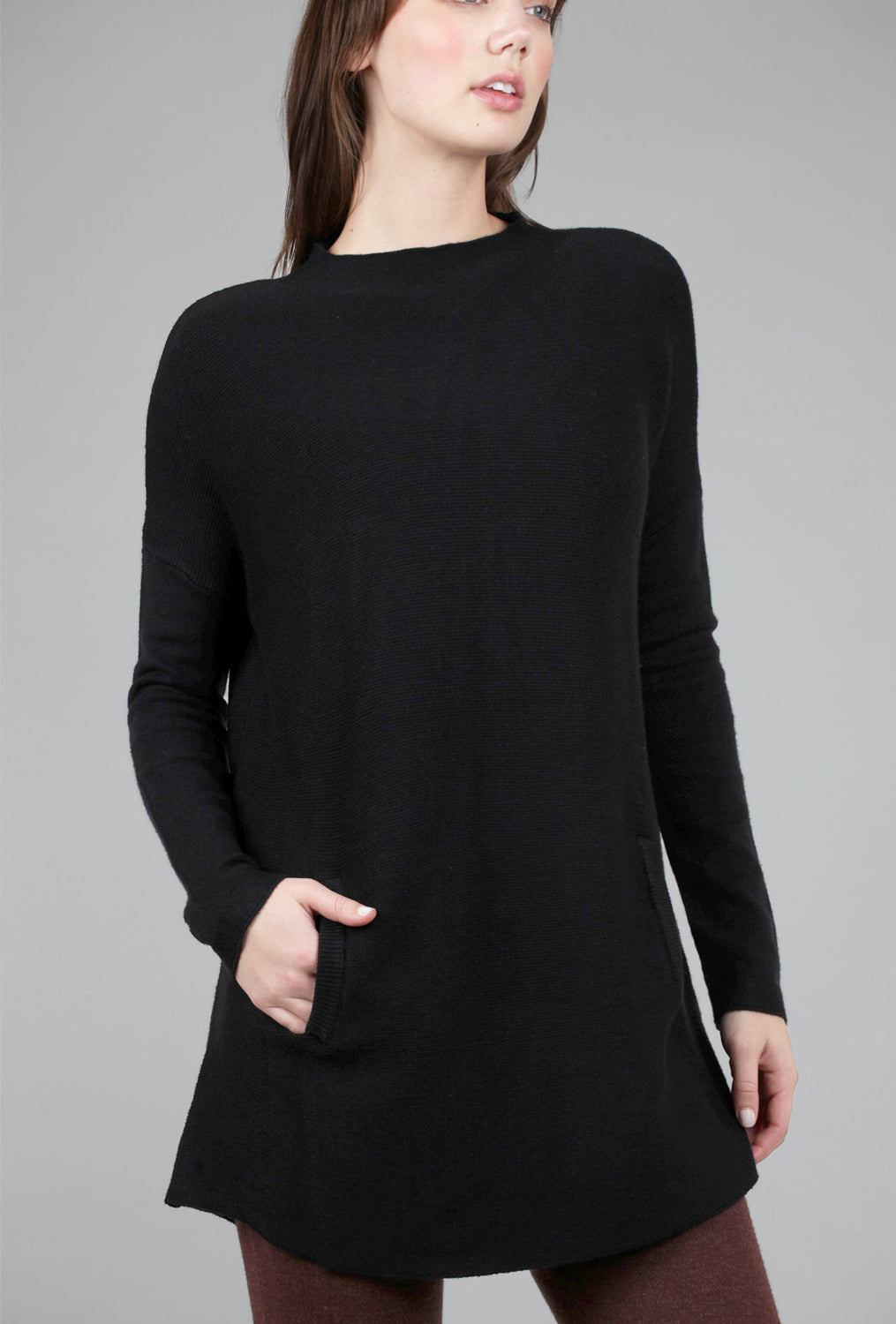 Two-Pocket Pullover Sweater, Black