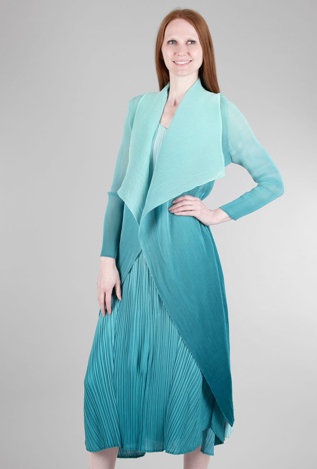 Long Collare Jacket, Lake House Ombre