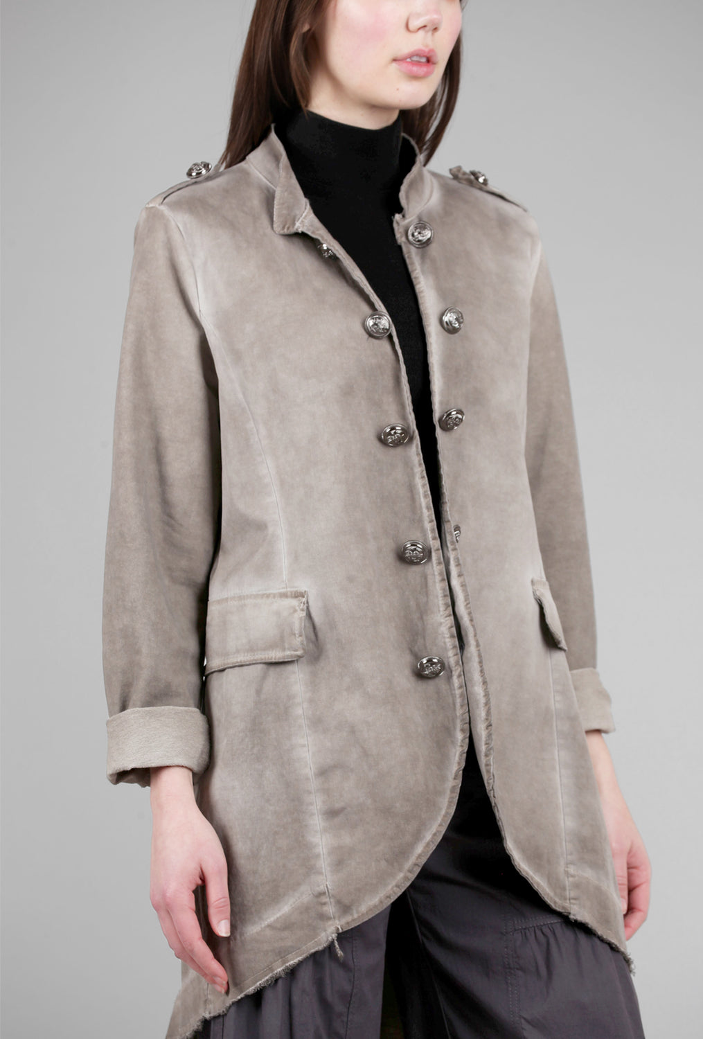Military Button Jacket, Taupe