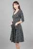 Meadow Dress, Gray Foliage Print
