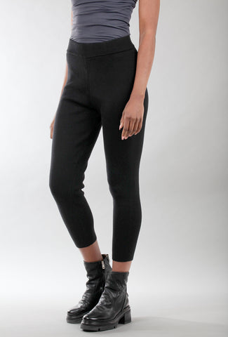 Tapered Knit Ankle Pant, Black