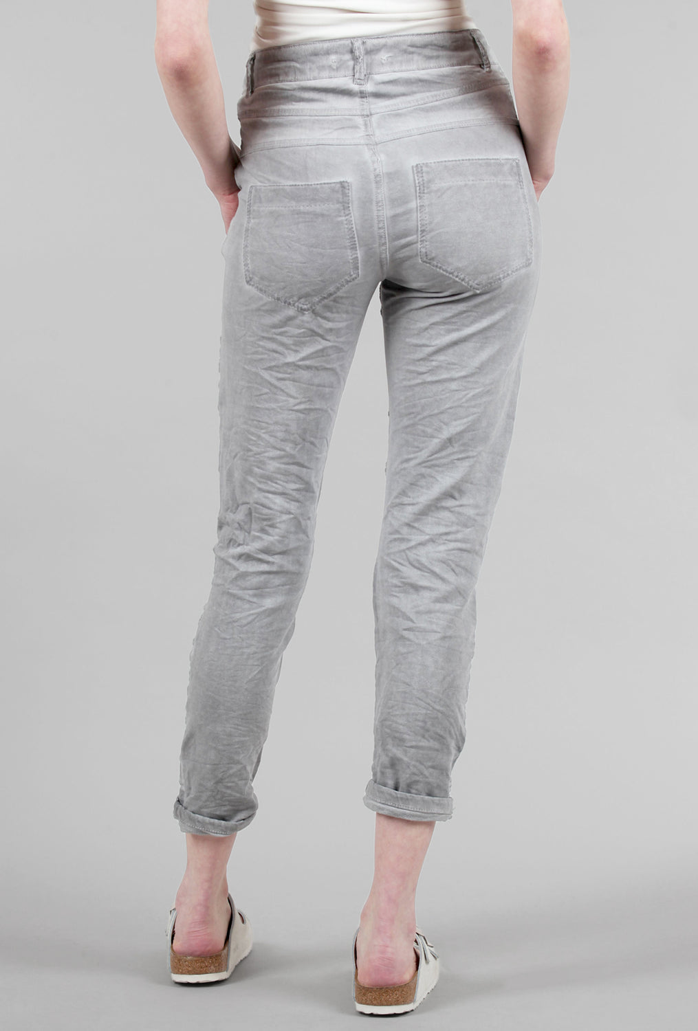 Four-Button Spring/Summer Pants, Gray Wash