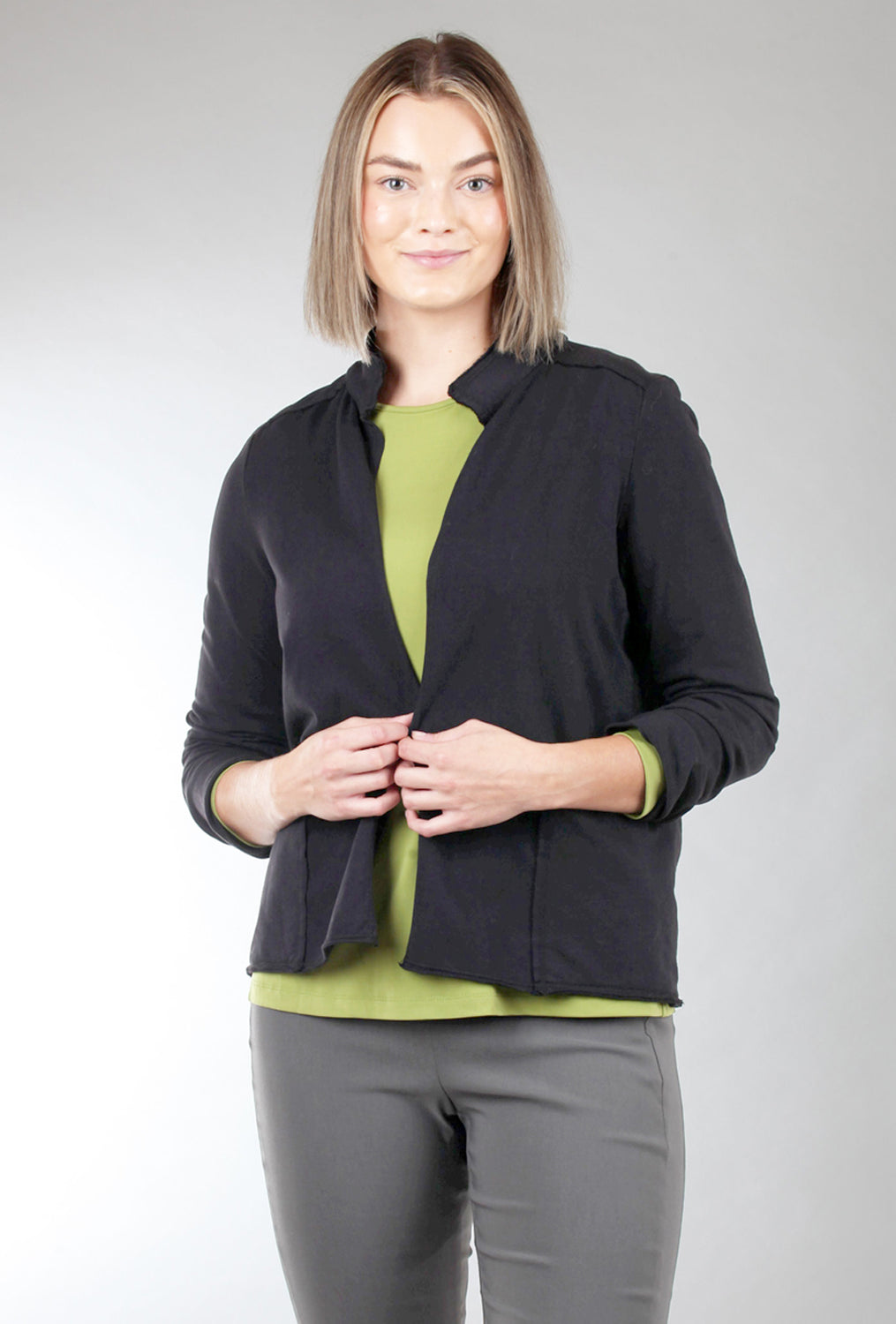 Relaxed Fit Raw Edge Jacket, Black