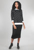 Fleece-Lined Slit Skirt, Black