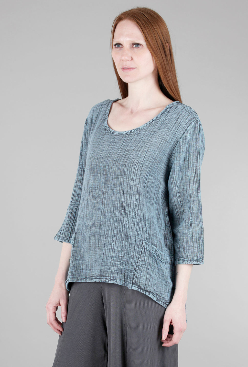 Two-Pocket Carly Top, Stormy Blue