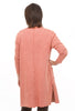 Terry Open Front Long Cardigan, Red Jasper