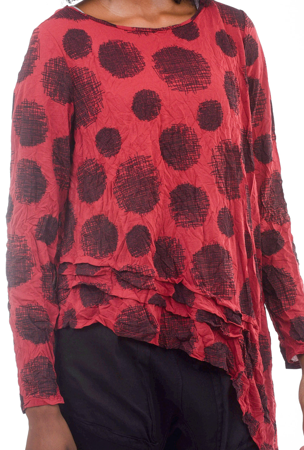 Thora Printed Top, Barn Red