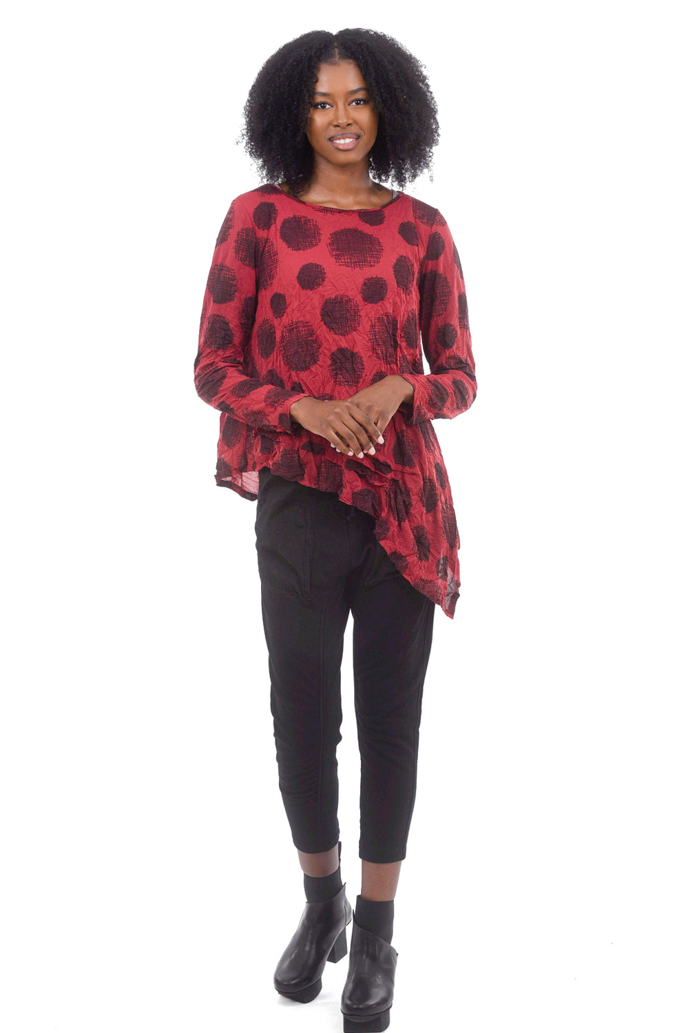 Thora Printed Top, Barn Red