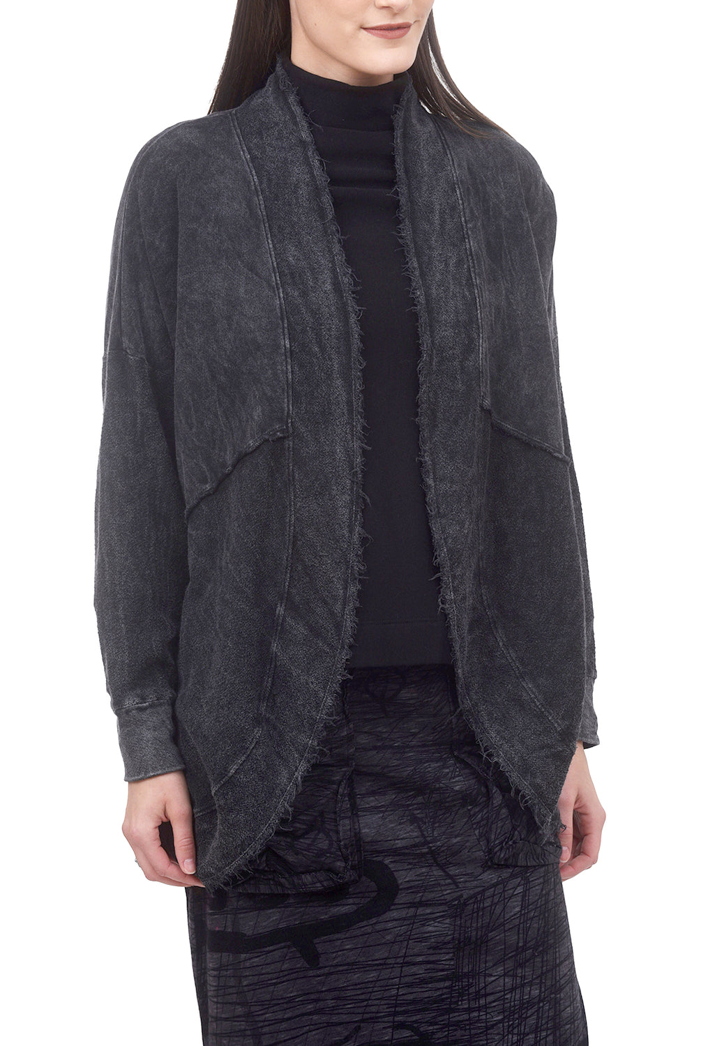 Mineral Wash Terry Jacket, Onyx