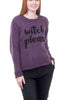 Witch Please Crew Sweater, Plum