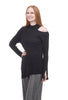 Lexi Open-Shoulder Sweater, Charcoal