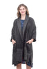 Cocoon Shibori Coat, Charcoal Gray