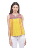 Mixed Media Embroidered Tank, Yellow