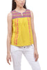 Mixed Media Embroidered Tank, Yellow