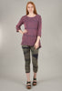 Mineral-Wash Contrast Sweater, Lilac
