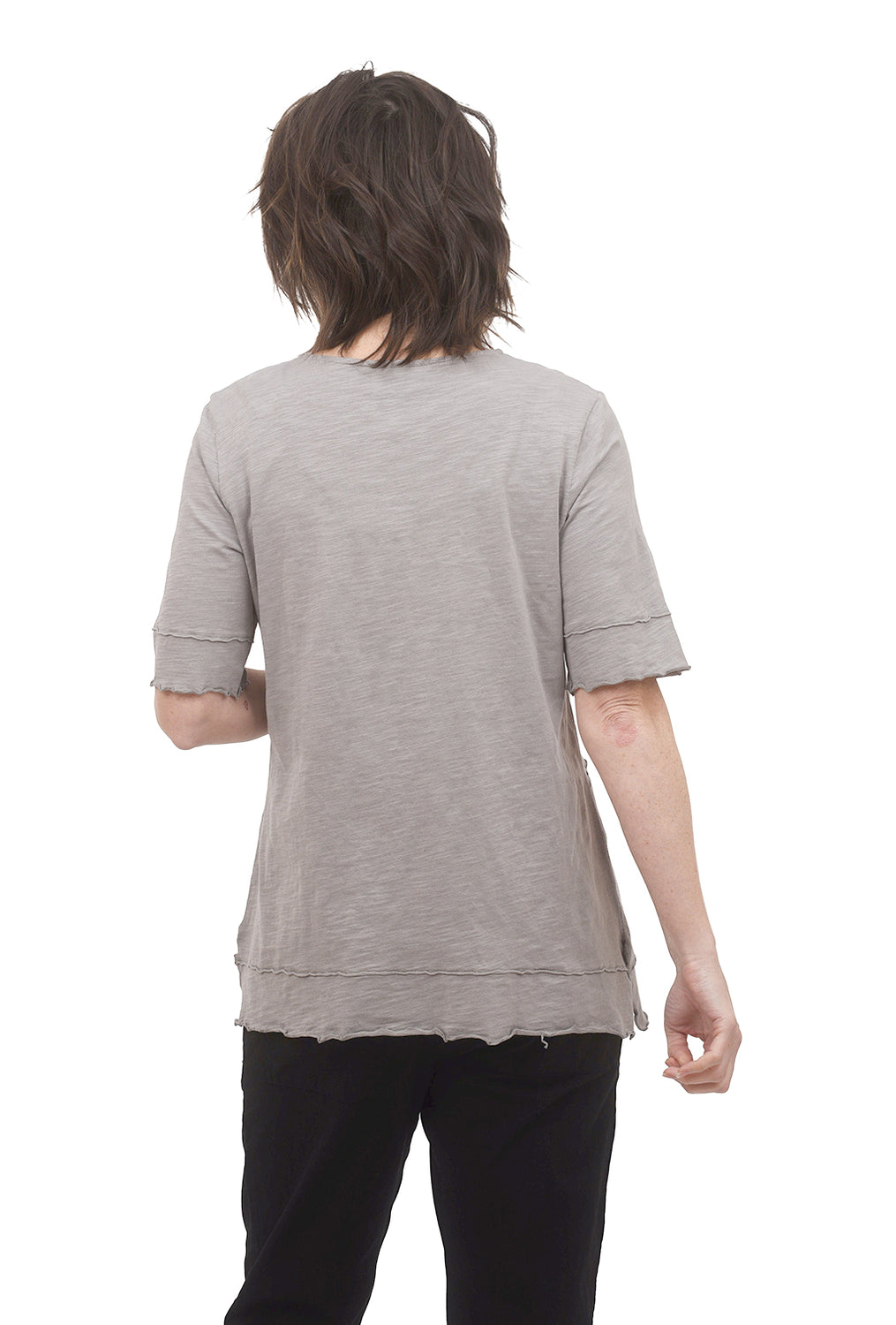 Scoop-Neck Tee, Taupe