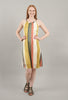 Multi-Stripe Halter Dress, Teal