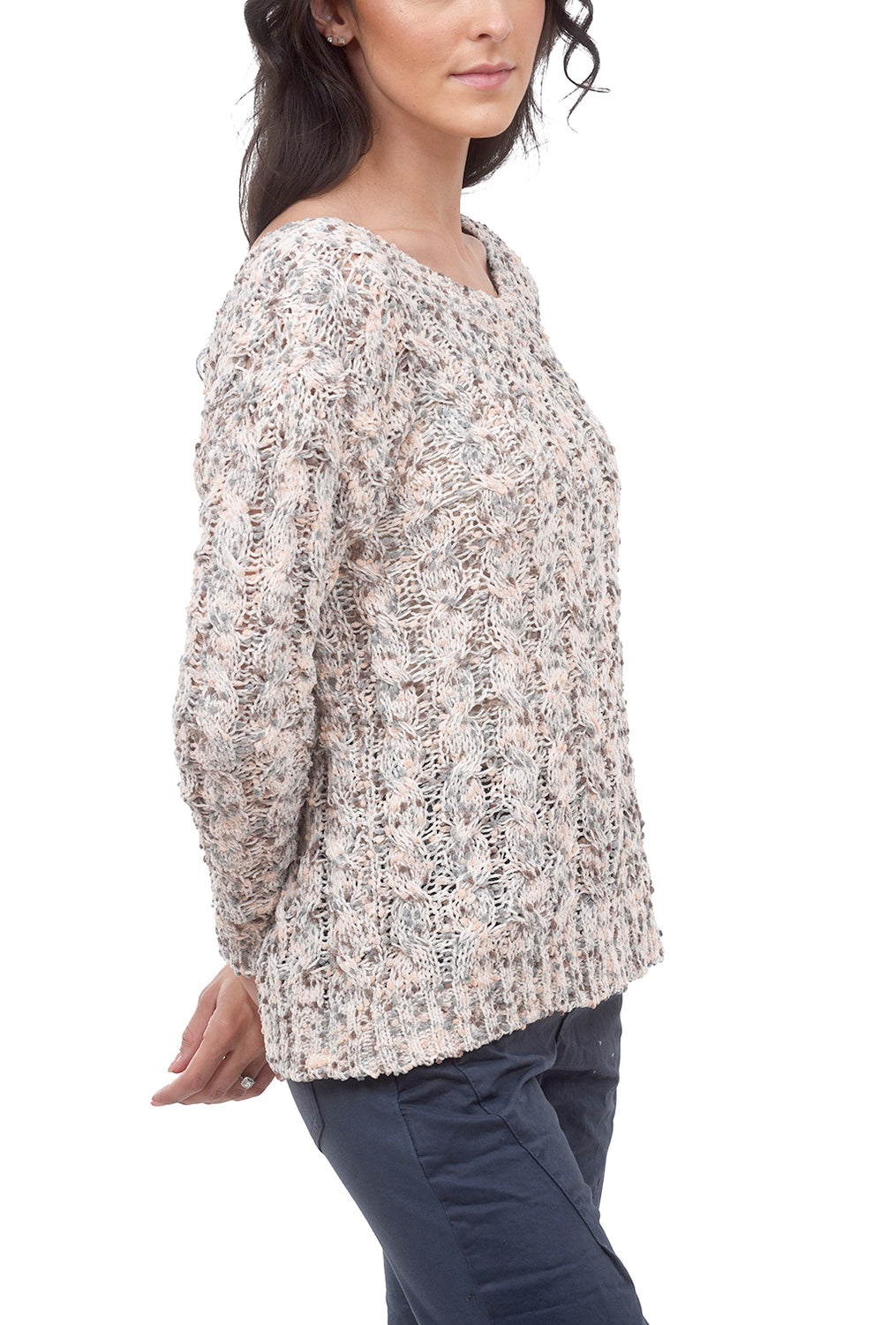 X-Back Chenille Sweater, Ivory