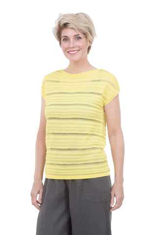 Open Stitch Sleeveless Sweater, Yellow