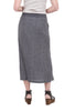 Double Slit Drawstring Skirt, Charcoal