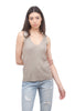 Ribbed V Sweater Tank, Taupe