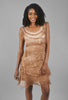 Short Tattered-Tiers Dress, Brown
