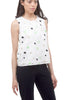 Embroidered Dots Tank, White