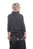 Funnel-Neck Tapered Sweater, Charcoal