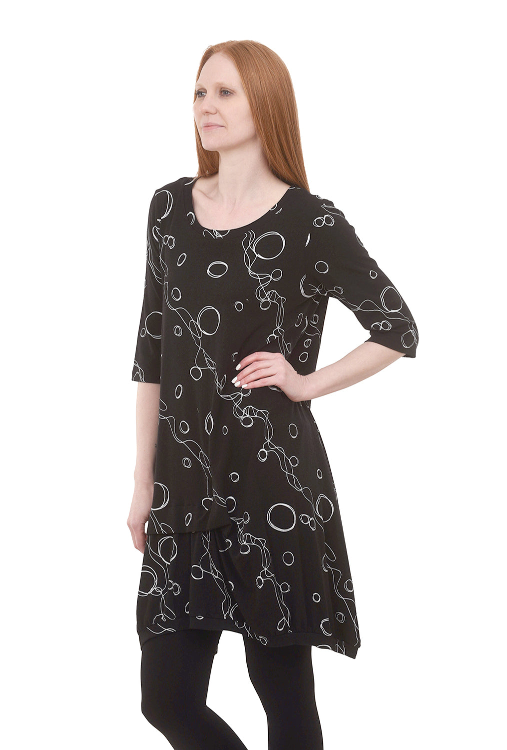 Seraphina Scribble Dress, Black