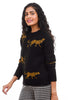 Leopard Print Sweater, Black