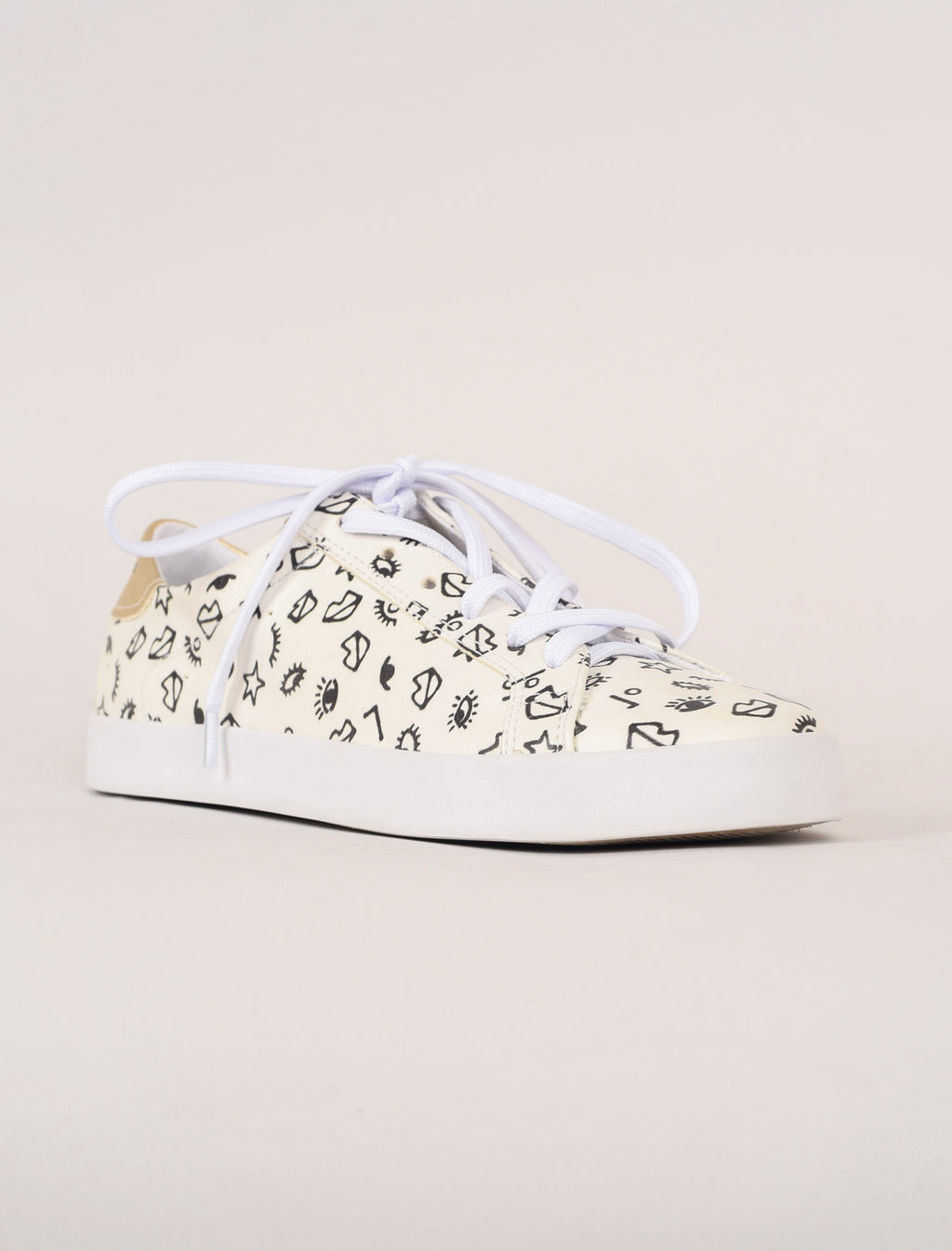 Court Wink Sneakers, White/Gold
