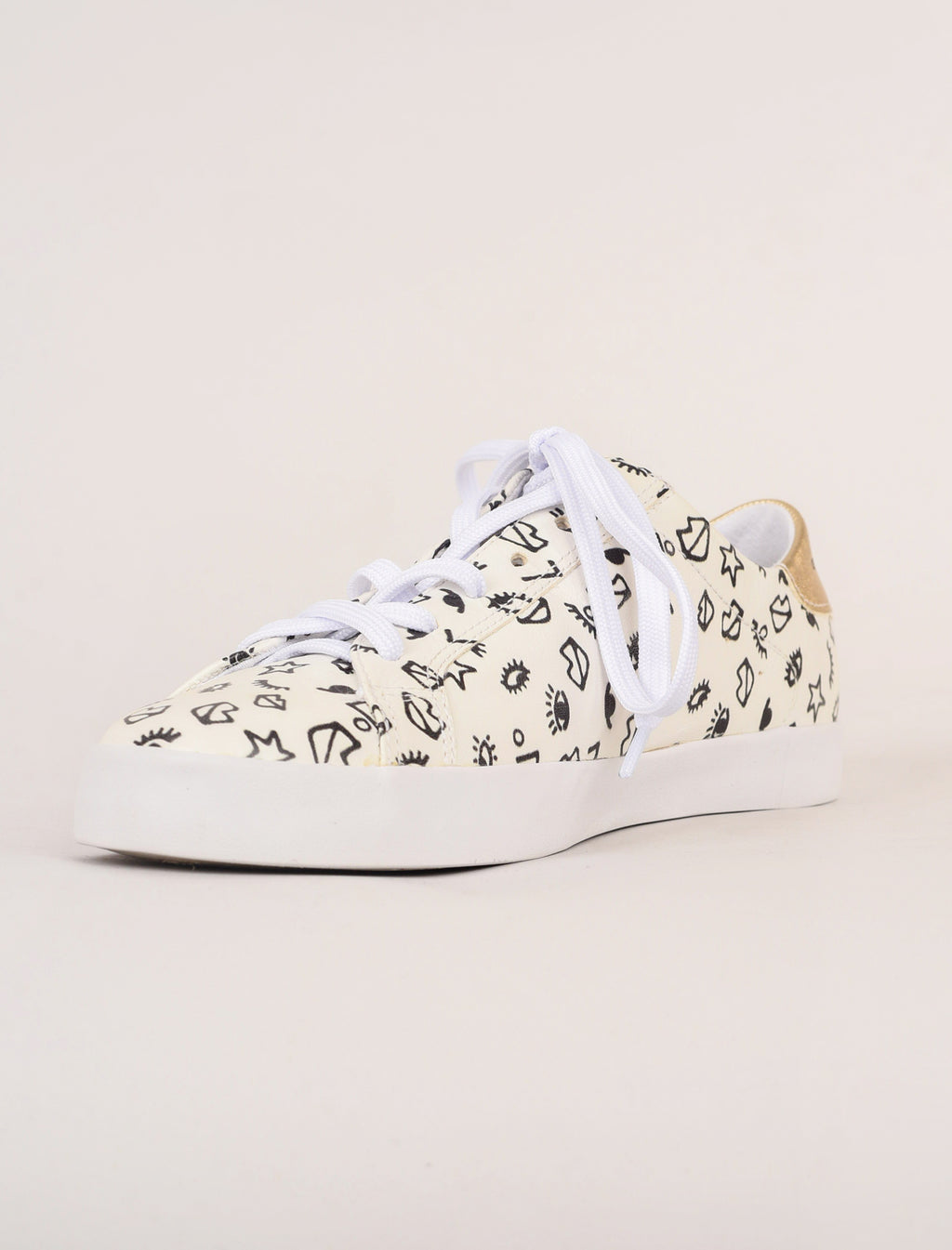 Court Wink Sneakers, White/Gold