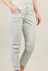 Signature Button Fly Pants, Gray-Blue