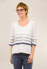 Side Button Variegated-Stripe Top