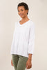 Tiered Ruffle V-Neck Top, White