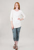 Relaxed L/S Round Neck Tee, Milk