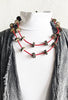 Wood Discs Malea Necklace, Red